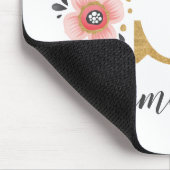 Vrouwelijk Monogram Initiaal Roze Goud Letter S Muismat (Hoek)