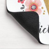 Vrouwelijk Monogram Initiaal Roze Goud Letter V Muismat (Hoek)