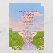 Vrouwelijk natuur meisje kaart (Voorkant / Achterkant)