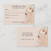 Vrouwelijk  Nouveau Cadeaubon Kortingskaartje (Voorkant / Achterkant)