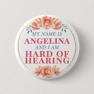 Vrouwelijk Oranje Roos Bloemnaam Hard van het geho Ronde Button 5,7 Cm