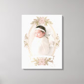 Vrouwelijk ovaal lijst lint en vakantie groen canvas afdruk (Voorkant)