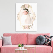 Vrouwelijk ovaal lijst lint en vakantie groen canvas afdruk (Insitu (Woonkamer))