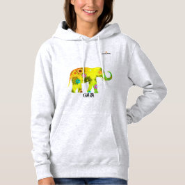 Vrouwelijk overhemd met geel elbruin hoodie