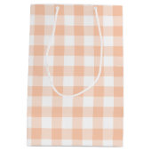 Vrouwelijk Pastel Perzik Gingham Plaid Medium Cadeauzakje (Achterkant)