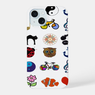 Vrouwelijk patroon meisjesachtig ontwerp iPhone 15 hoesje