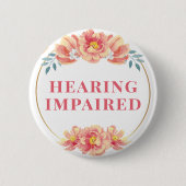 Vrouwelijk perzikkleurig Roos bloemgehoor verminde Ronde Button 5,7 Cm (Voorkant)