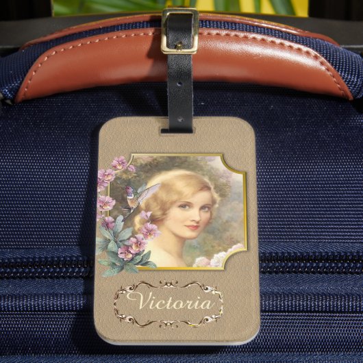   vrouwelijk portret op maat bagagelabel (Voorkant Insitu 2)