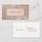 Vrouwelijk Roos Gold Willow Tree Leaf Pattern Visitekaartje (Voorkant / Achterkant)