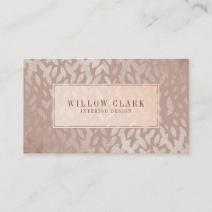 Vrouwelijk Roos Gold Willow Tree Leaf Pattern Visitekaartje
