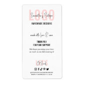 Vrouwelijk Roze Bedankt voor Bestelling Logo Doos  Etiket (Voorkant)