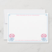 Vrouwelijk Roze Blauw Dubbel Geluk Chinoiserie Bedankkaart (Voorkant)