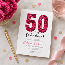 Vrouwelijk Roze Bloemig 50 en Fabulous Verjaardag