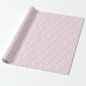 Vrouwelijk Roze Blush Bloem Doodle Patroon Cadeaupapier (Uitgerold)