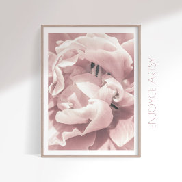 Vrouwelijk roze close-up bloemenfotografie muurkun poster