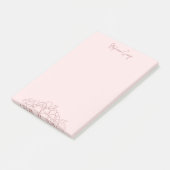 Vrouwelijk Roze Eenvoudig Bloemen Minimaal Botanis Post-it® Notes (Schuin)