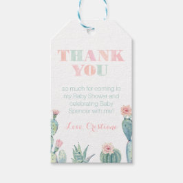 Vrouwelijk roze en groen prikkelend peer douchefee cadeaulabel