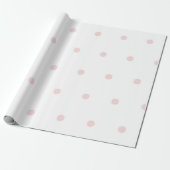 Vrouwelijk roze en wit stippenpatroon cadeaupapier (Uitgerold)