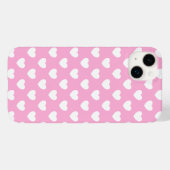Vrouwelijk roze en witte harten iPhone Hoesje (Achterkant (horizontaal))