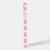 Vrouwelijk roze en witte harten iPhone Hoesje (Achterkant / Links)