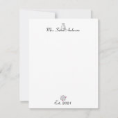 Vrouwelijk roze esthetisch bloemmonogram notitiekaartje (Voorkant)