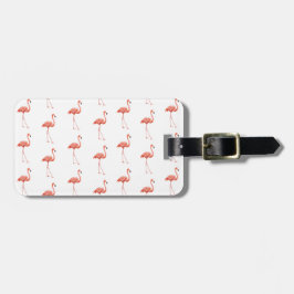 Vrouwelijk roze Flamingo patroon Bagagelabel