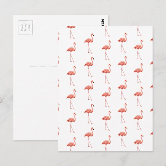 Vrouwelijk roze Flamingo patroon Briefkaart (Voorkant / Achterkant)
