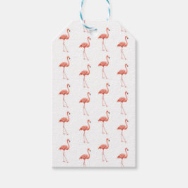 Vrouwelijk roze Flamingo patroon Cadeaulabel