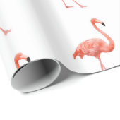 Vrouwelijk roze Flamingo patroon Cadeaupapier (Rol Hoek)