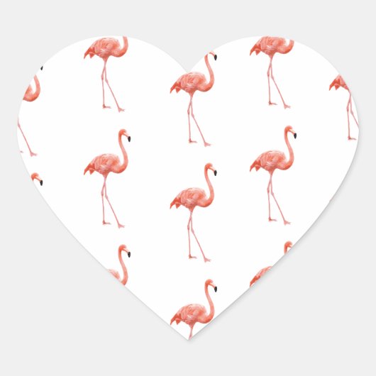 Vrouwelijk roze Flamingo patroon Hart Sticker (Voorkant)