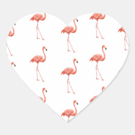 Vrouwelijk roze Flamingo patroon Hart Sticker
