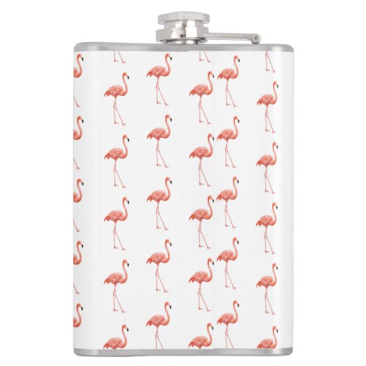 Vrouwelijk roze Flamingo patroon Heupfles (Achterkant)