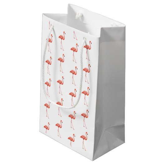 Vrouwelijk roze Flamingo patroon Klein Cadeauzakje (Achterkant Gekanteld)