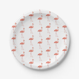 Vrouwelijk roze Flamingo patroon Papieren Bordje