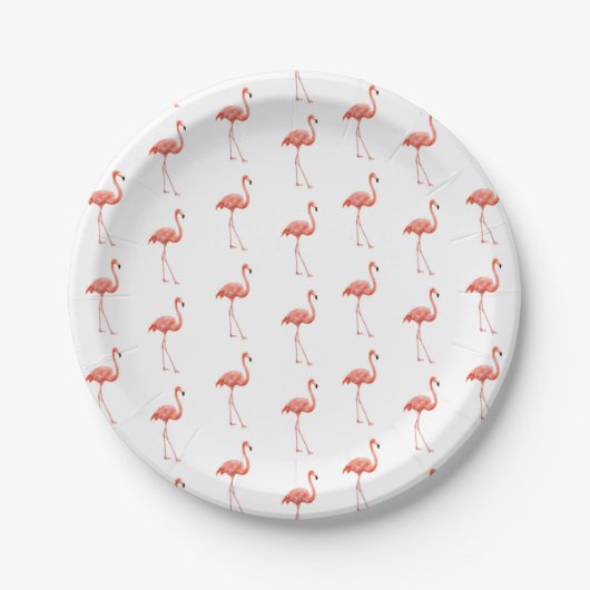 Vrouwelijk roze Flamingo patroon Papieren Bordje (Voorkant)