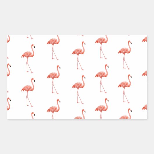 Vrouwelijk roze Flamingo patroon Rechthoekige Sticker (Voorkant)