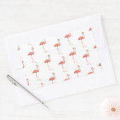 Vrouwelijk roze Flamingo patroon Rechthoekige Sticker (Envelop)