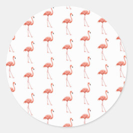 Vrouwelijk roze Flamingo patroon Ronde Sticker