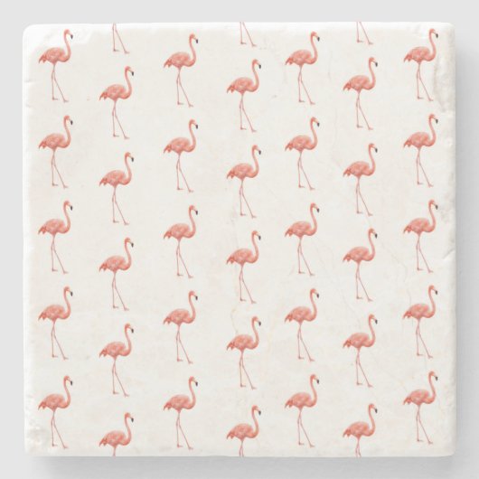 Vrouwelijk roze Flamingo patroon Stenen Onderzetter (Voorkant)