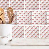 Vrouwelijk roze Flamingo patroon Tegeltje