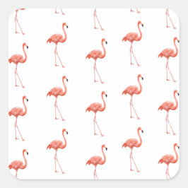 Vrouwelijk roze Flamingo patroon Vierkante Sticker
