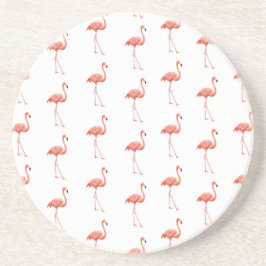 Vrouwelijk roze Flamingo patroon Zandsteen Onderzetter