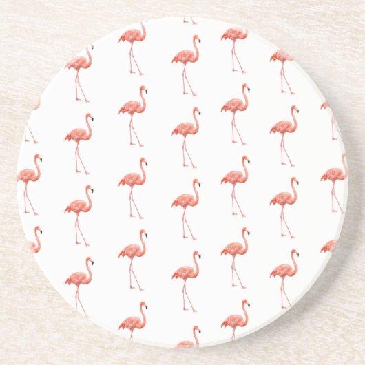 Vrouwelijk roze Flamingo patroon Zandsteen Onderzetter (Voorkant)
