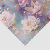 Vrouwelijk Roze Goud en Witte Bloemen Tissuepapier (Detail)