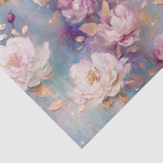 Vrouwelijk Roze Goud en Witte Bloemen Tissuepapier (Detail)