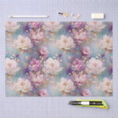 Vrouwelijk Roze Goud en Witte Bloemen Tissuepapier (Craft)