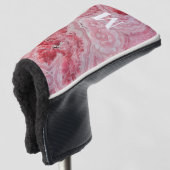 Vrouwelijk Roze Initiële Monogram Golfheadcover (3/4 voorkant)