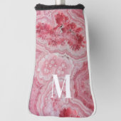 Vrouwelijk Roze Initiële Monogram Golfheadcover (Draai 90)