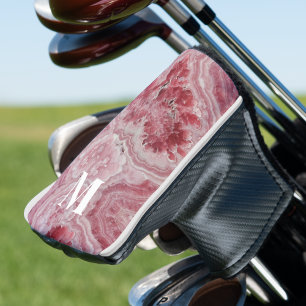 Vrouwelijk Roze Initiële Monogram Golfheadcover