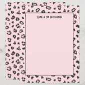 Vrouwelijk roze luipaard print papier blad (Voorkant / Achterkant)